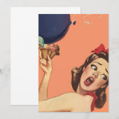 レトロの驚きのパーティの招待状の大事な行事のブランク5x7 招待状 (正面/裏面)