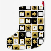 レトロの魅力的な金ゴールドのクリスマスのストッキング ラージクリスマスストッキング (裏面)