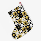 レトロの魅力的な金ゴールドのクリスマスのストッキング ラージクリスマスストッキング (裏面 (吊り時))