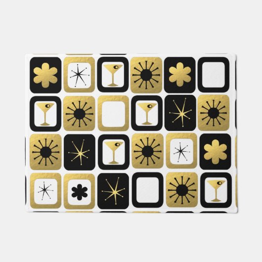 レトロの魅力的な金ゴールドのドア・マット ドアマット (正面)