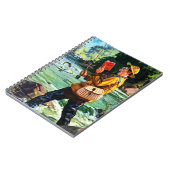 レトロの魚釣り場面イラストレーションのギフトのノート ノートブック (左側)