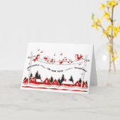 レトロの鳥のクリスマスと新年 カード (黄色い花)