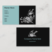 レトロの鳥の名刺 名刺 (正面/裏面)