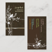 レトロの鳥の枝に+ダマスク 名刺 (正面/裏面)