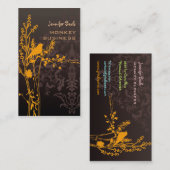 レトロの鳥の枝+チョコレート 名刺 (正面/裏面)