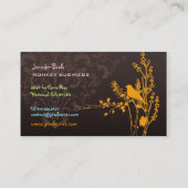 レトロの鳥の枝+チョコレート 名刺 (裏面)