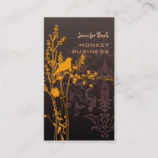 レトロの鳥の枝+チョコレート 名刺 (正面)
