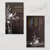 レトロの鳥の枝+チョコレート 名刺 (正面/裏面)