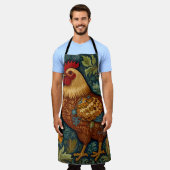 レトロの鶏のボホシックなカントリーチキン エプロン (着用した状態)