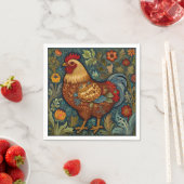 レトロの鶏のボホシックなカントリーチキン スタンダードカクテルナプキン (インサイチュ)