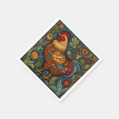 レトロの鶏のボホシックなカントリーチキン スタンダードカクテルナプキン (角)