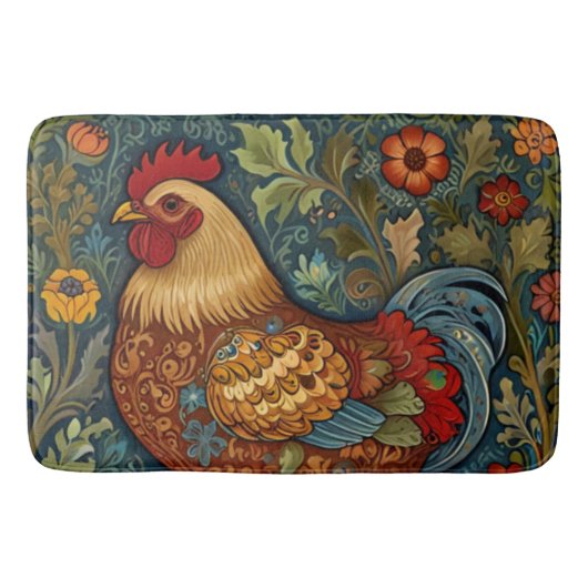 レトロの鶏のボホシックなカントリーチキン バスマット