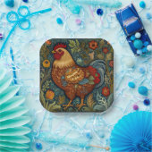 レトロの鶏のボホシックなカントリーチキン ペーパープレート (パーティー)