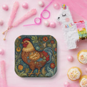 レトロの鶏のボホシックなカントリーチキン ペーパープレート (パーティー)