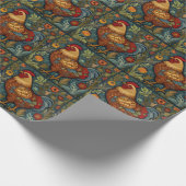 レトロの鶏のボホシックなカントリーチキン ラッピングペーパー (角)