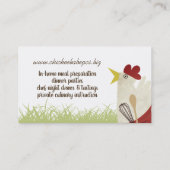 レトロの鶏の個人的なシェフのケイタリングビジネスカード 名刺 (裏面)