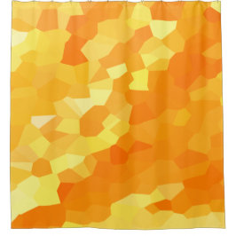 レトロの黄色いおよびオレンジのステンドグラスの日没 シャワーカーテン
