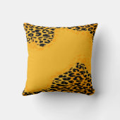 レトロの黄色いヒョウのプリントおよびモダンなデザイン クッション (裏面)