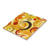 レトロの黄色およびオレンジ円 タイル (側面)