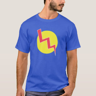 レトロの黄色および赤い稲妻のワイシャツ Tシャツ