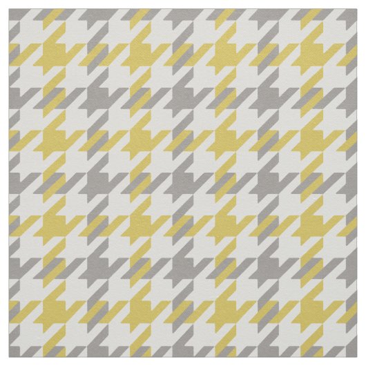レトロの黄色と灰色の千鳥格子の格子模様 ファブリック (見本)