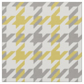 レトロの黄色と灰色の千鳥格子の格子模様 ファブリック (クローズアップ)