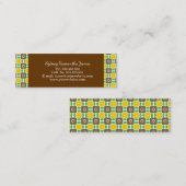 レトロの黄色及びブラウンのプロフィールカード スキニー名刺 (正面/裏面)