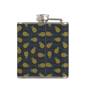 レトロの黒い金ゴールドのパイナップルはモノグラムを模造します フラスク (裏面)