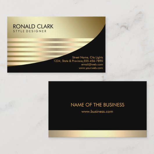 レトロの黒い金ゴールドの金属の財政のプロフェッショナル 名刺 (正面/裏面)