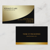 レトロの黒い金ゴールドの金属の金融サービス 名刺 (正面/裏面)