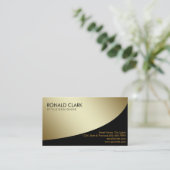 レトロの黒い金ゴールドの金属の金融サービス 名刺 (スタンド正面)