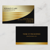 レトロの黒い金ゴールドの金属の金融サービス 名刺 (正面/裏面)