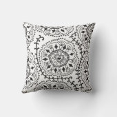 レトロの黒く及び白いパターン装飾用クッション クッション (裏面)