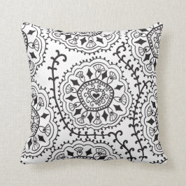 レトロの黒く及び白いパターン装飾用クッション クッション