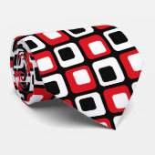 レトロの黒く赤く白い点検 ネクタイ (ロール)