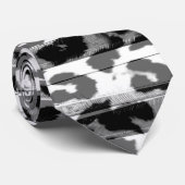 レトロの黒と灰色の動物の毛皮の抽象芸術テクスチャ ネクタイ (ロール)