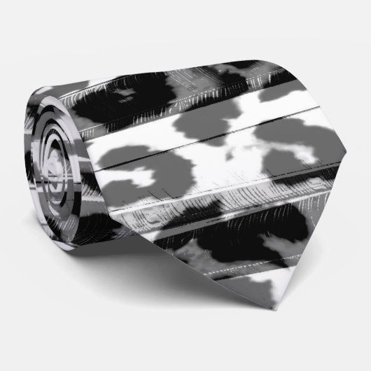 レトロの黒と灰色の動物の毛皮の抽象芸術テクスチャ ネクタイ (ロール)