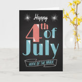 レトロの黒板と花火が7月4日に開催 カード (黄色い花)