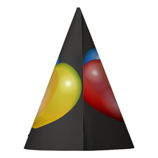 レトロの黒板と風船の誕生日 パーティーハット (裏面)