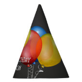 レトロの黒板と風船の誕生日 パーティーハット (右)