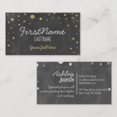 レトロの黒板の金ゴールドの水玉模様 名刺 (正面/裏面)