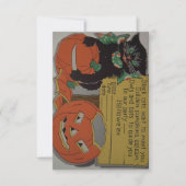 レトロの黒猫のハローウィンパーティの招待状 招待状 (正面)