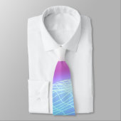 レトロの1980年のsynthwaveの白熱ネオンライトの景色 ネクタイ (タイ)