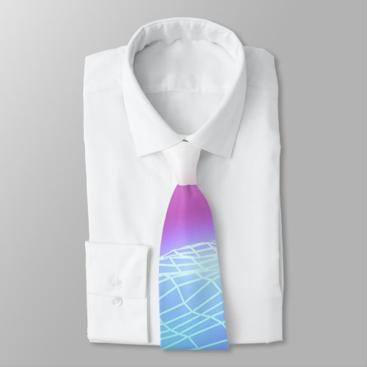 レトロの1980年のsynthwaveの白熱ネオンライトの景色 ネクタイ (タイ)