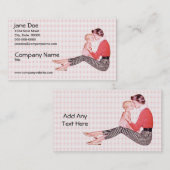 レトロの50年代お母さんおよびベビー 名刺 (正面/裏面)