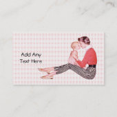 レトロの50年代お母さんおよびベビー 名刺 (裏面)