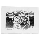 レトロの50年代のカメラ ラージペーパーバッグ (裏面)