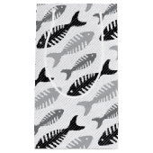 レトロの50年代のシーフードのレストランの魚の骨パターン スモールペーパーバッグ (正面)