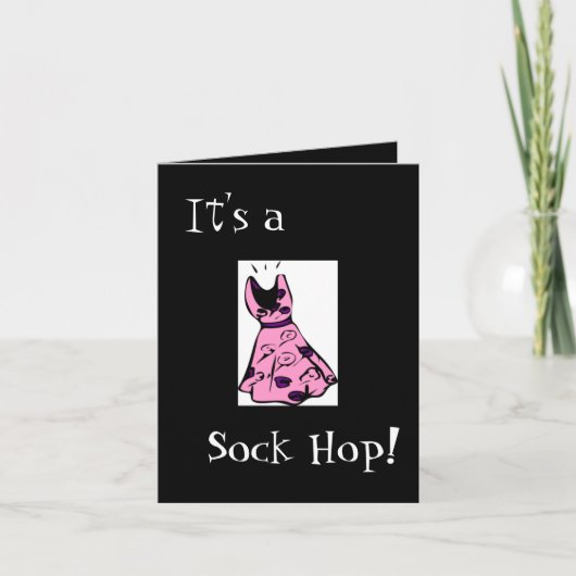 レトロの50年代のソックスのホツプの招待状 招待状 (正面)