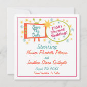 レトロの50年代のテーマの保存日付カード セーブザデート (正面)